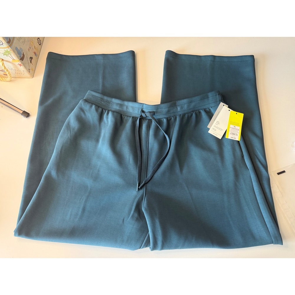 All in Motion Airy Sleek Wide Leg Pants Slate Blue XL High Rise Full Length NWT
